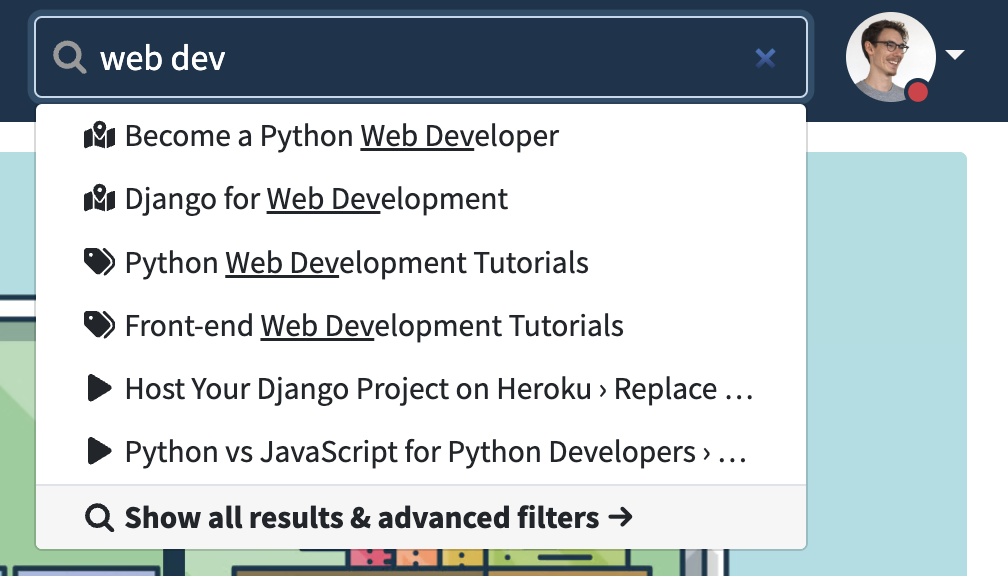 Quick Search: Jump to Any Resource - Real Python Support Portal
