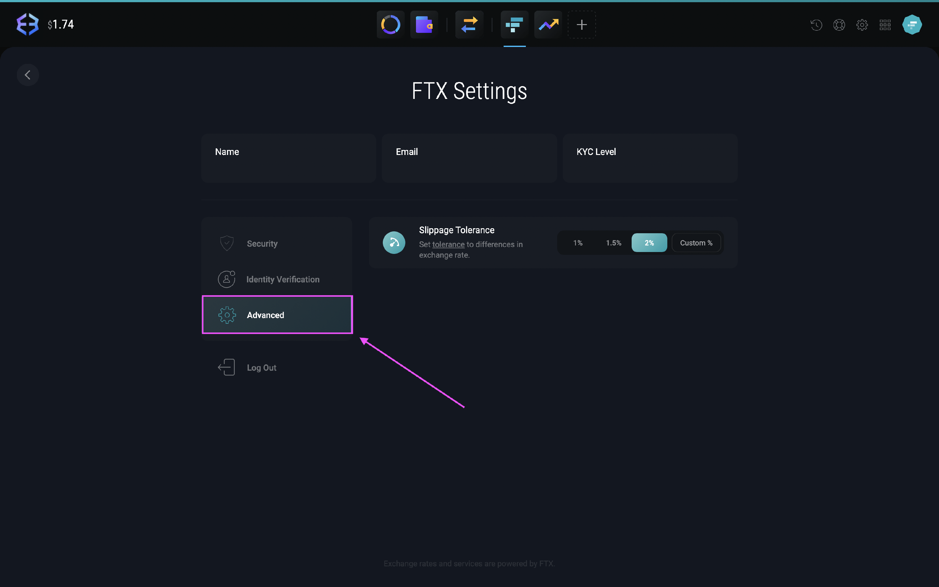 What is slippage tolerance? Exodus Support
