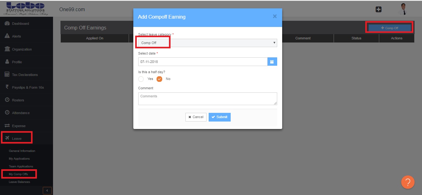 How do I request for a comp-off credit? - Lobo Staffing Help Center
