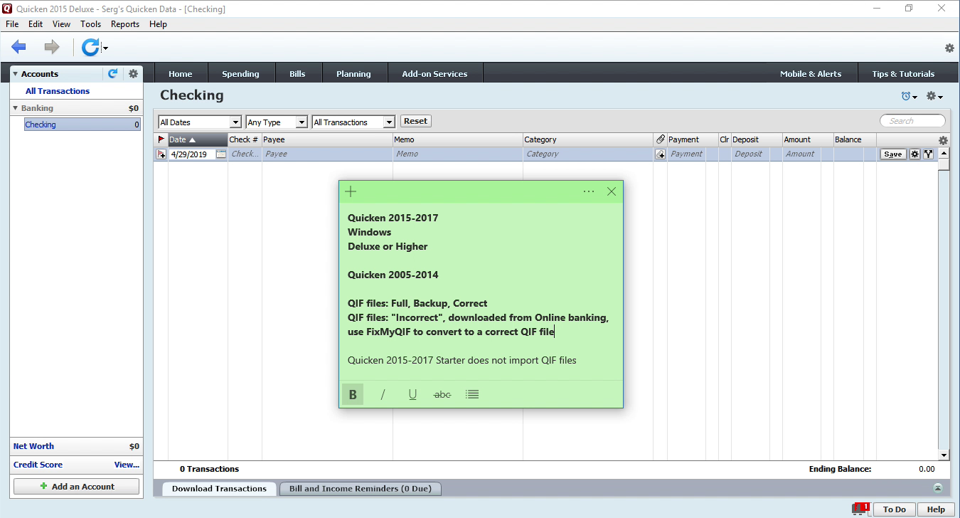 How To Import A Qif File Into Quicken Propersoft Inc Knowledge Base 4121