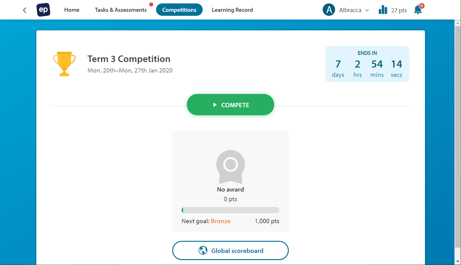 How do I check how many points I've earned? EP Help
