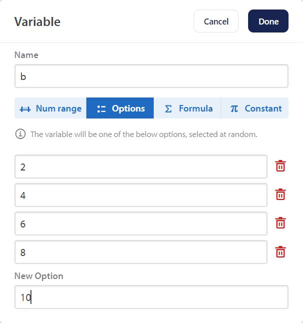 How can I use variables when creating Math or Science content? - EP Help