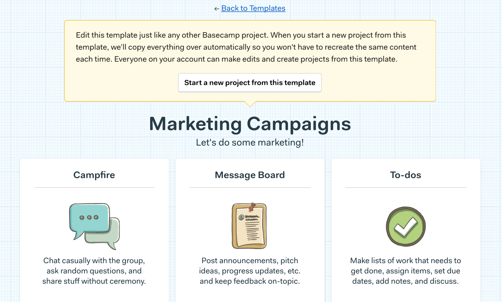templates basecamp 3 help make templates