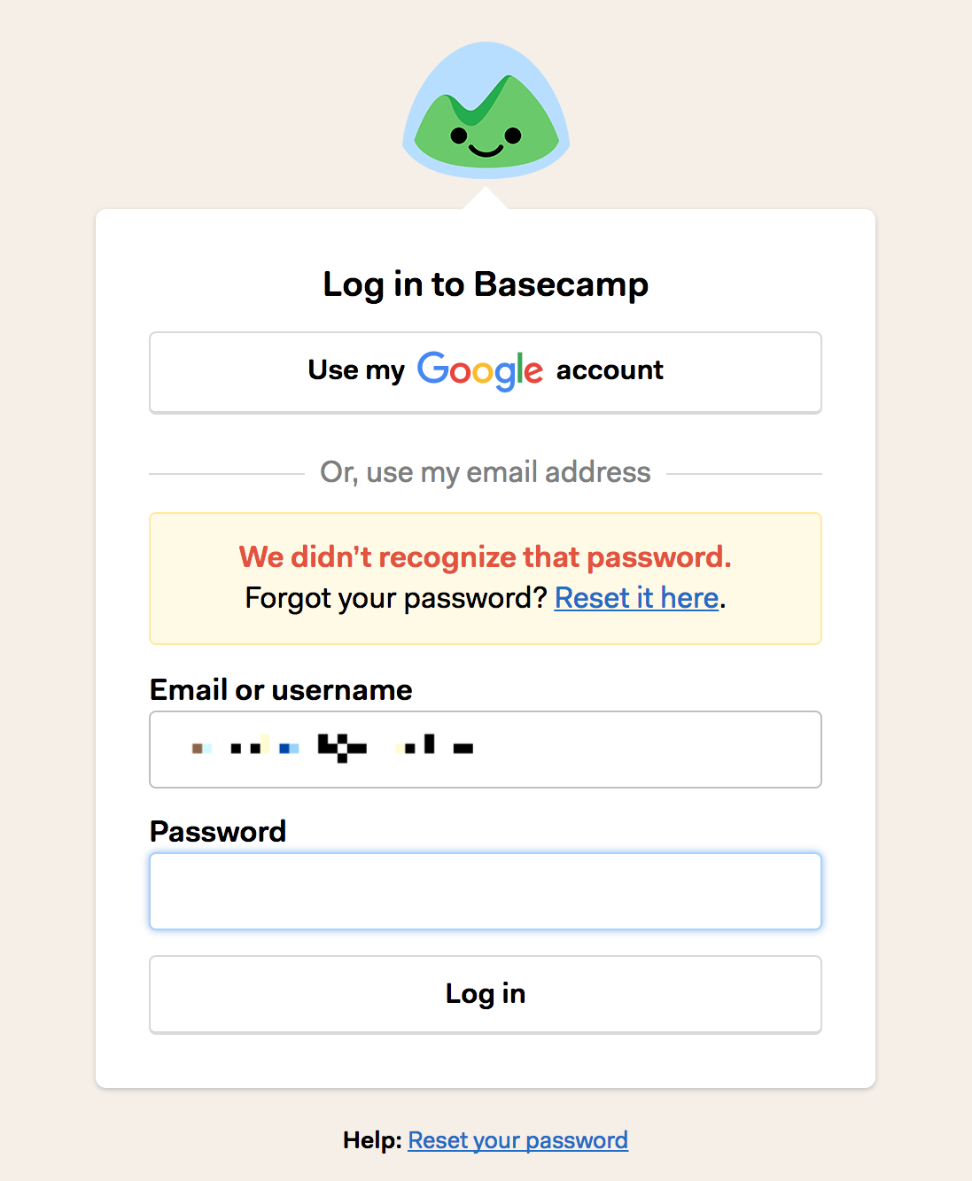 Basecamp Login