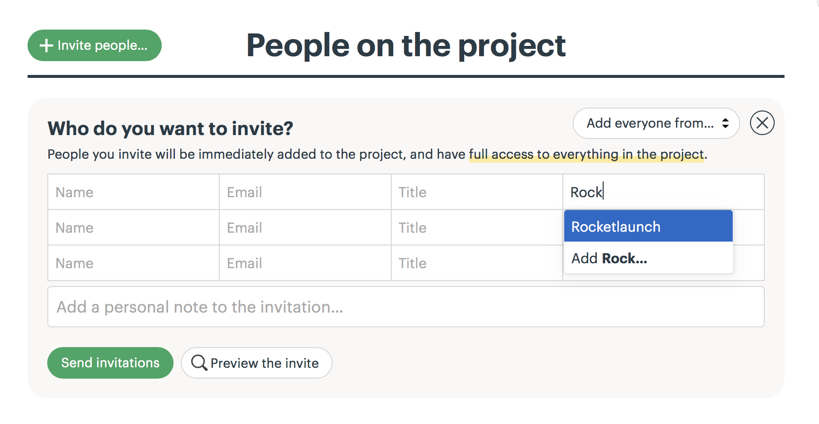 inviting people to a project basecamp 3 help