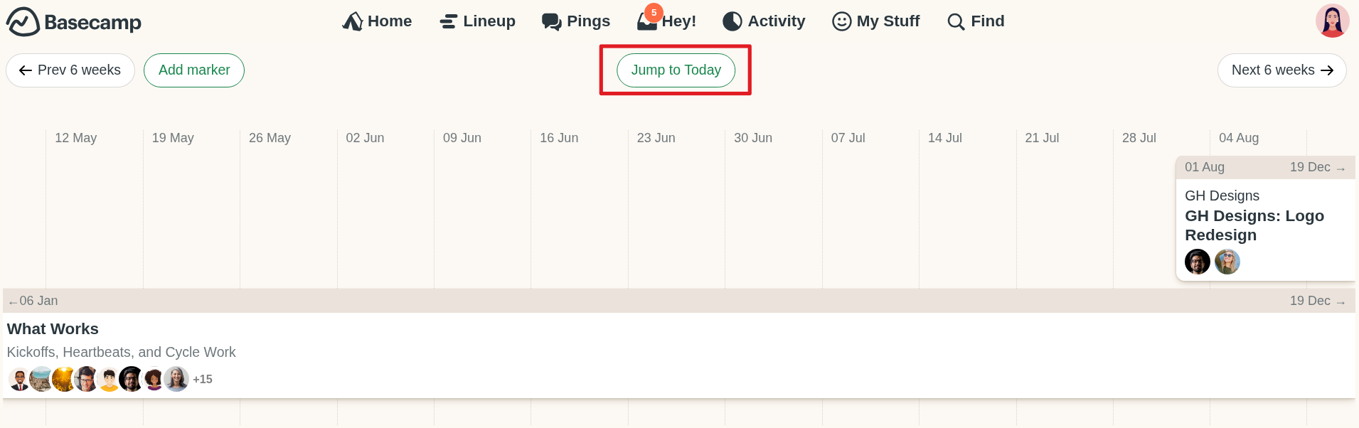 A screenshot of the Lineup with an arrow pointing toward the