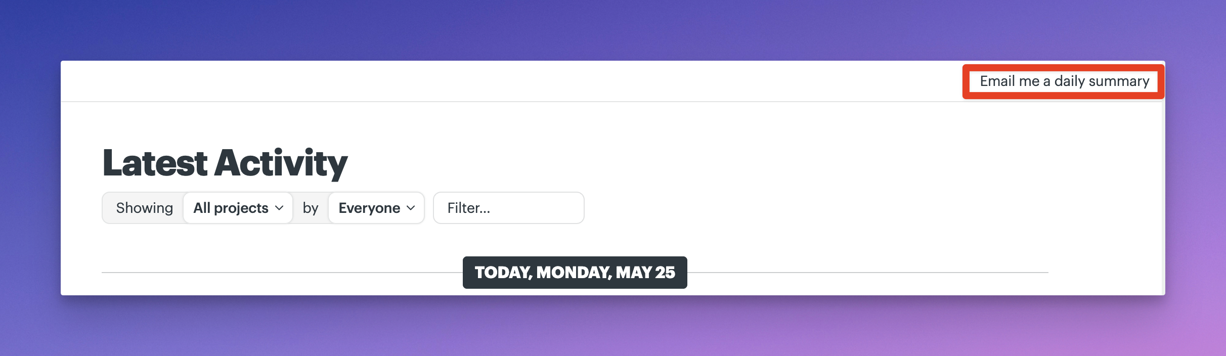 a screenshot with a callout around the email me a daily summary link