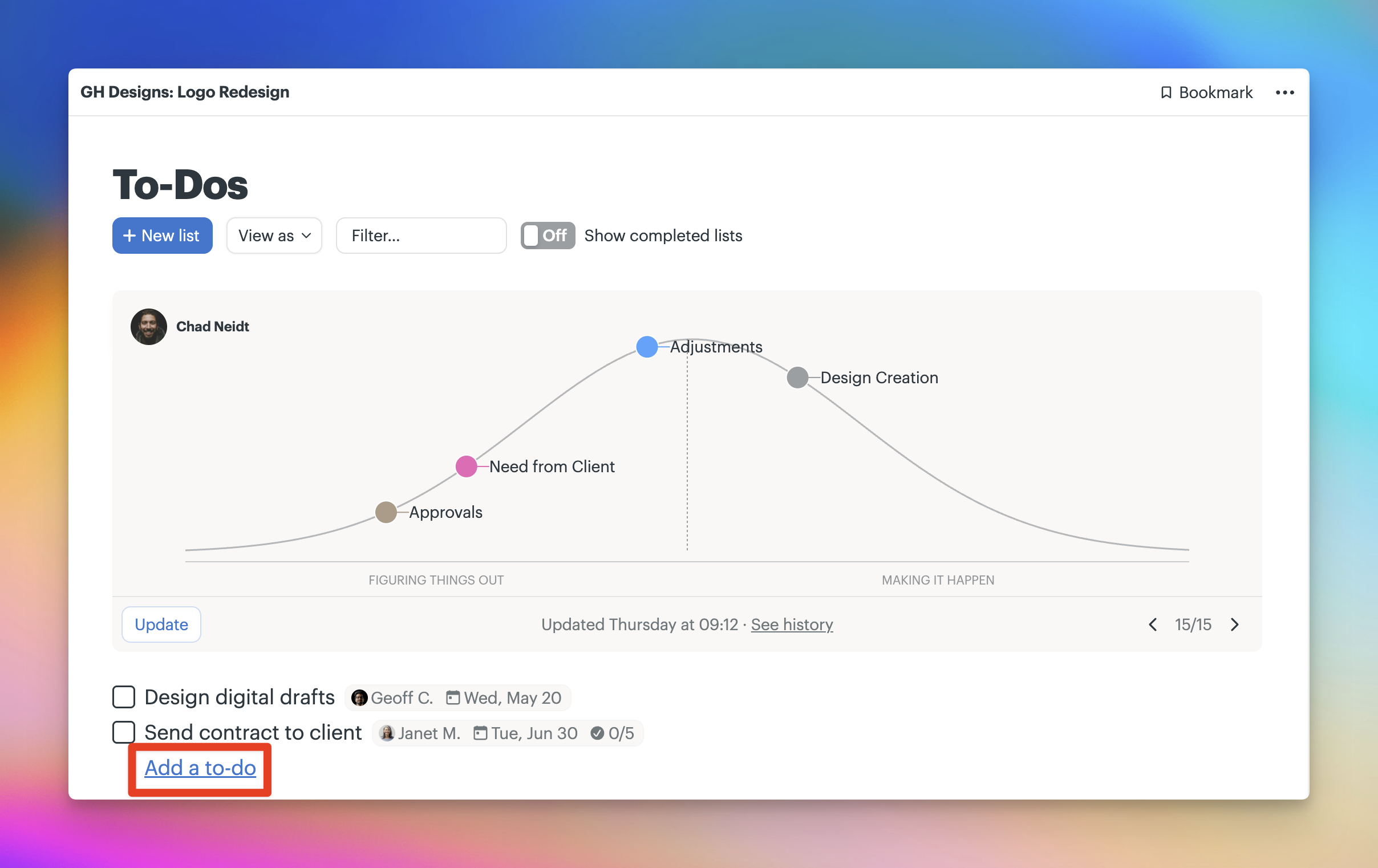 a screenshot showing a box around the add a to-do button on the to-do tool