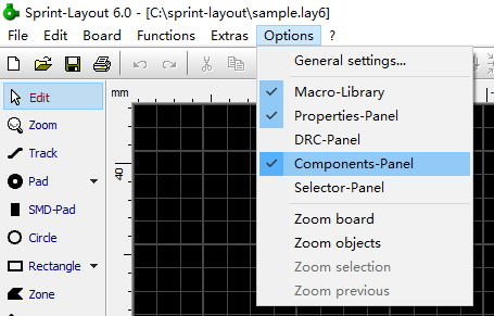 sprint layout add componmonety