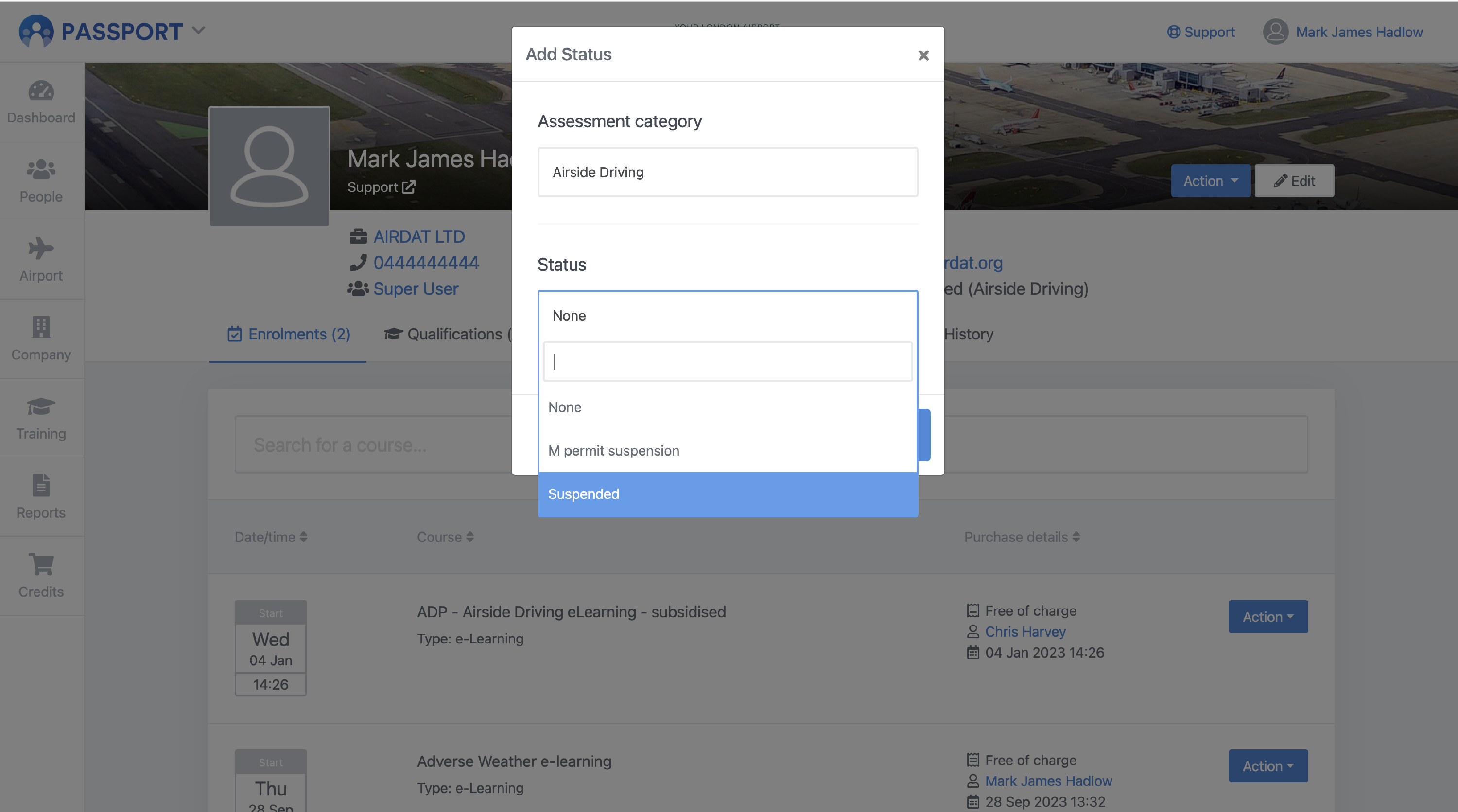 Add and edit an assessment status - AIRDAT Support Centre