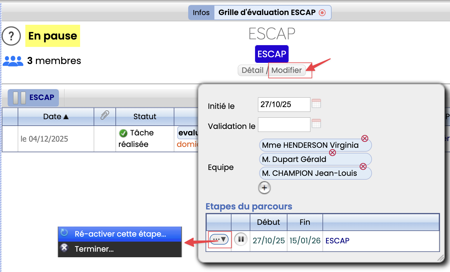 Le statut du parcours