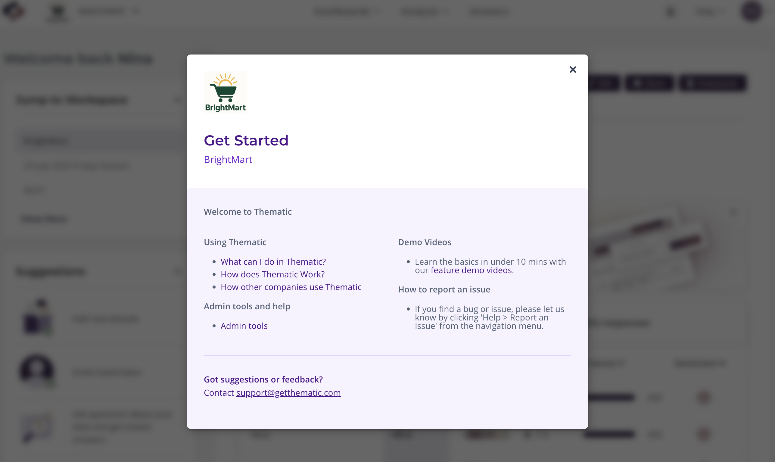 Welcome banner - Thematic Knowledge Base