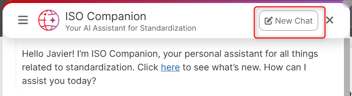 Start a new ISO Companion chat conversation