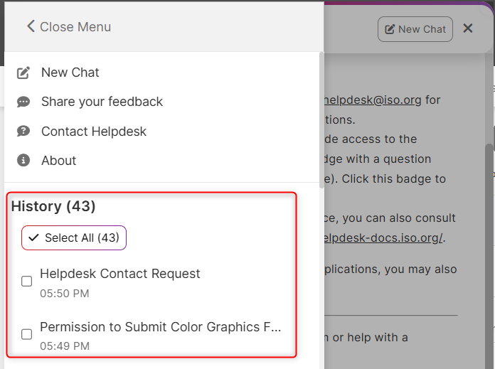 ISO Companion menu opened
