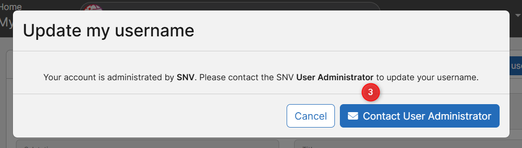 Contact your user administrator