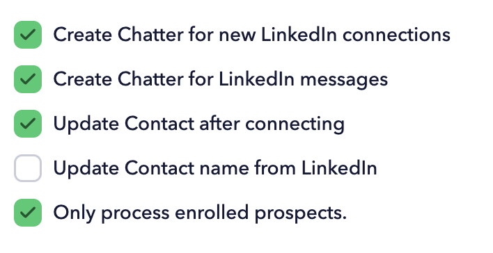 Different options available on STACKED Salesforce connector.