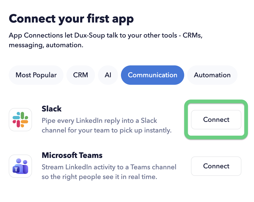 Install the slack connector