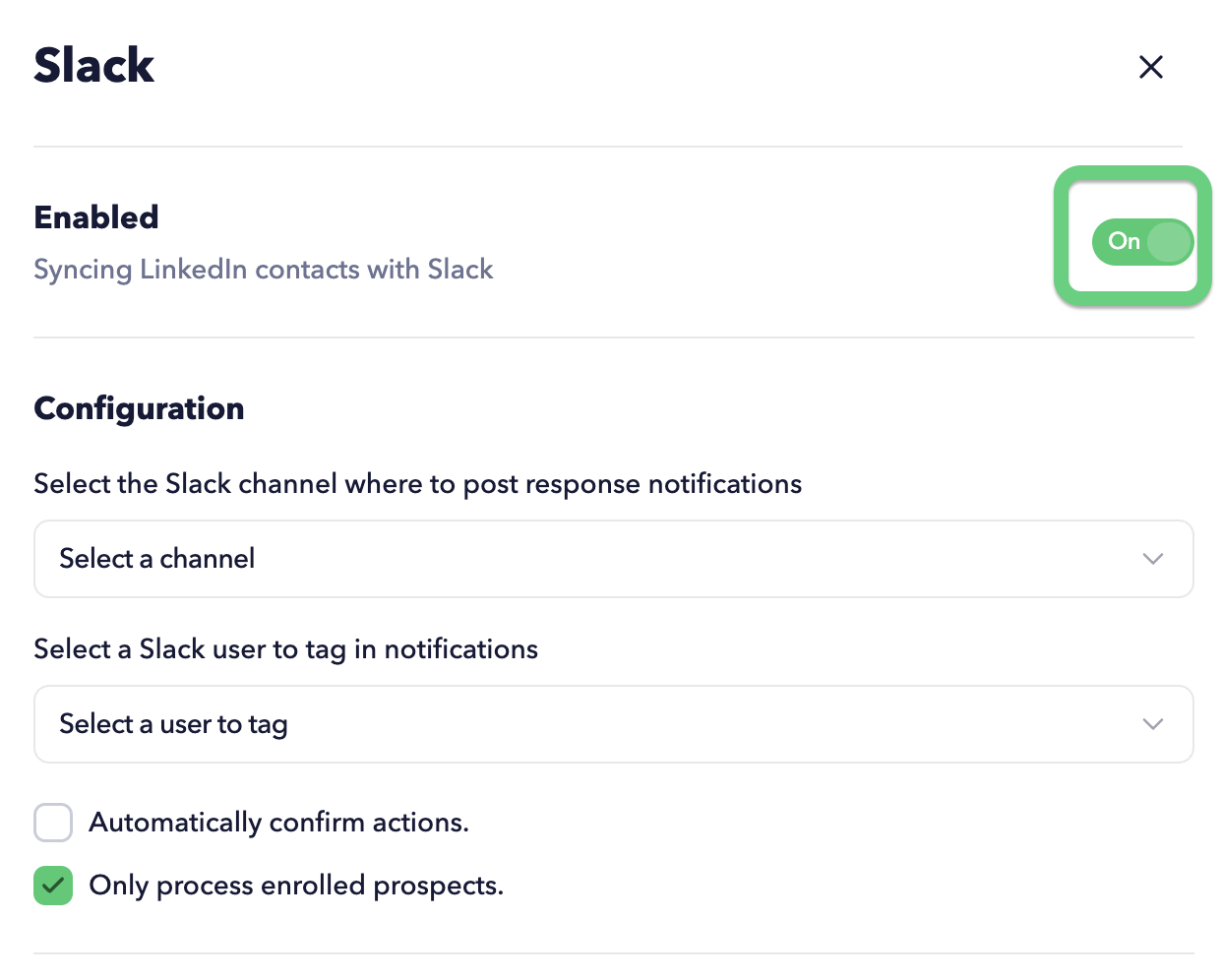 enable slack connector