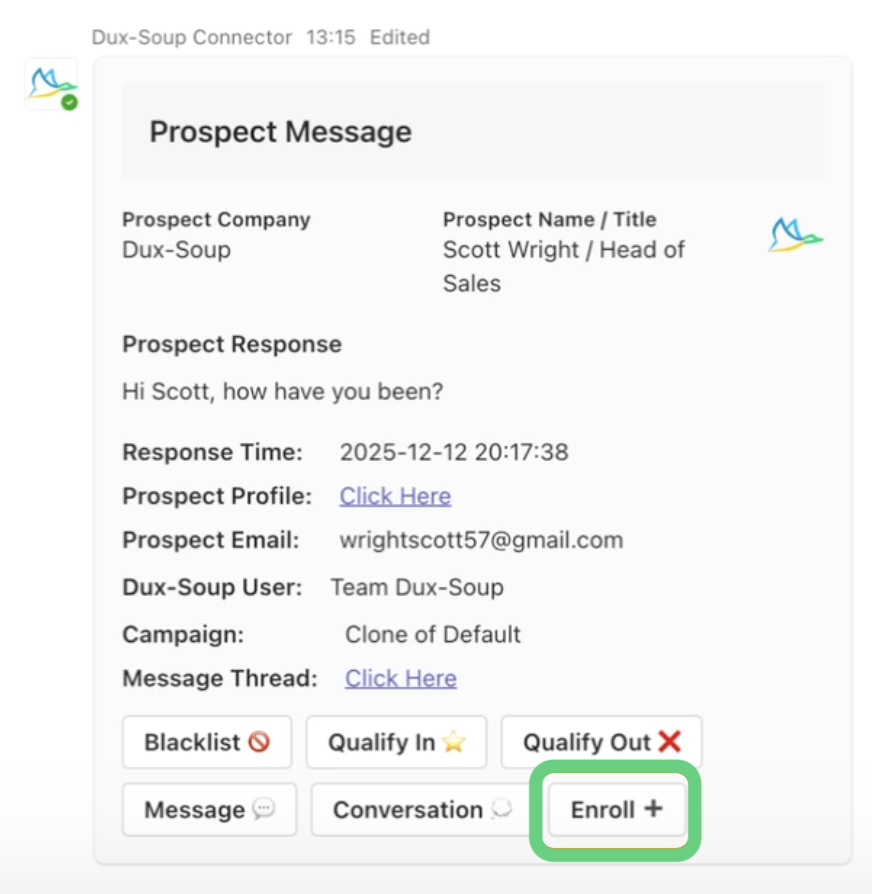 Enroll the profile on a new campaign using STACKED for Miscorsoft teams