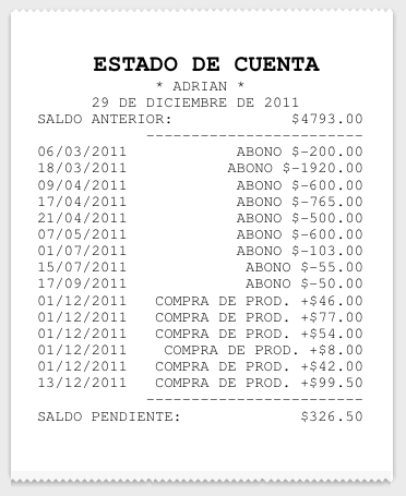 el estado de cuenta eleventa punto de venta