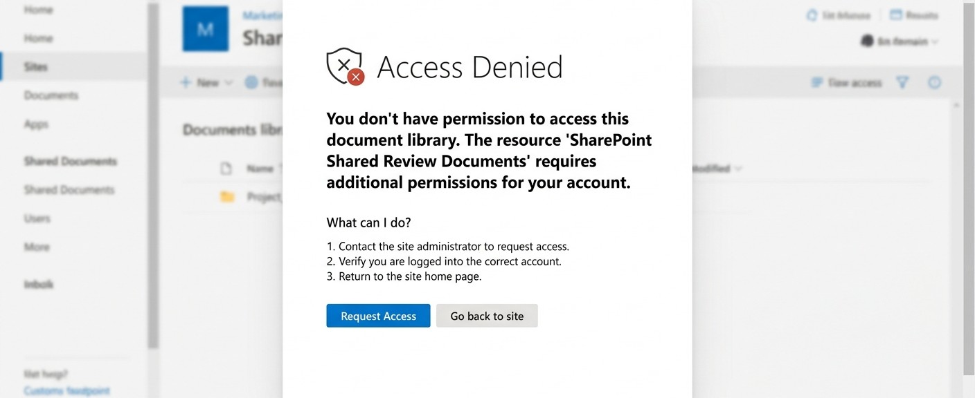 SharePoint document library permission denied error for Acrobat shared review 