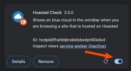 Uitgepakte chrome extensie activeren