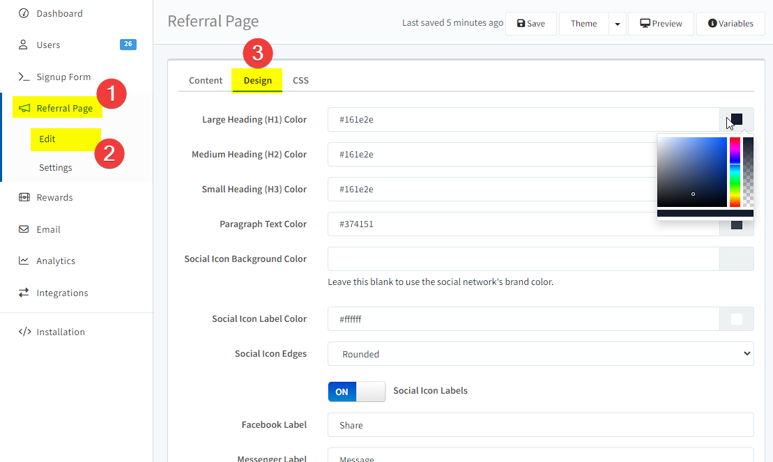How to Style the Referral Page with Custom CSS - Prefinery Support Center
