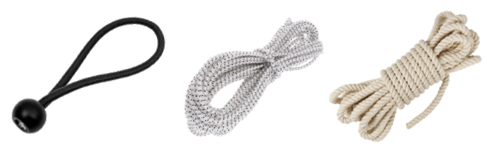 Ball loop bungees, bungee cord and rope are all compatible with grommet eyelets