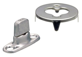 Turn buttons are available in a silver nickel plate colour