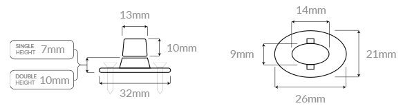 Turn button dimensions