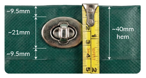 Turn button placement within hem