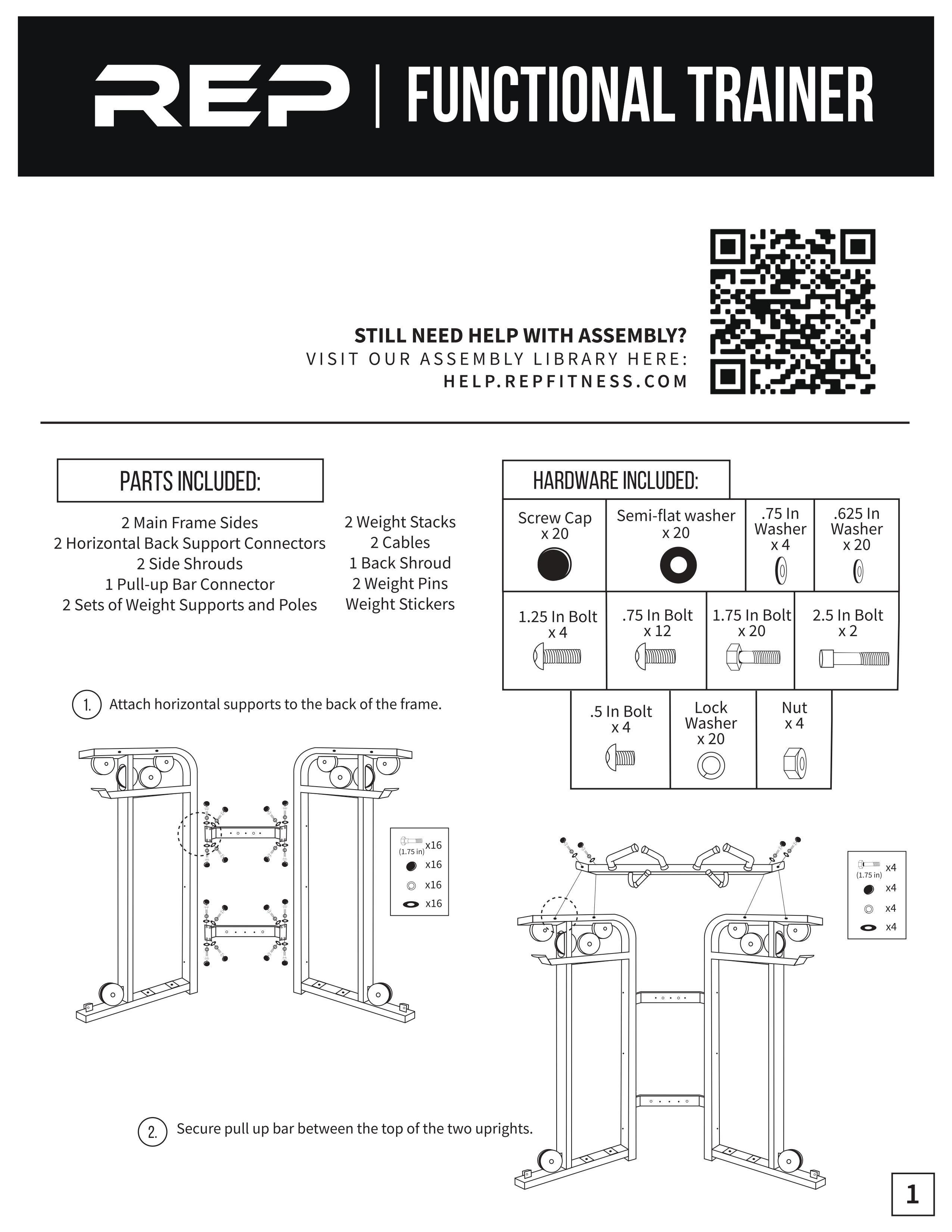 FT-5000 Functional Trainer Assembly Instructions - Rep Fitness