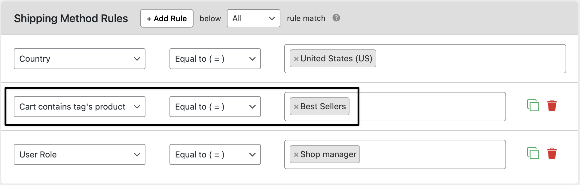 Tag based shipping fee