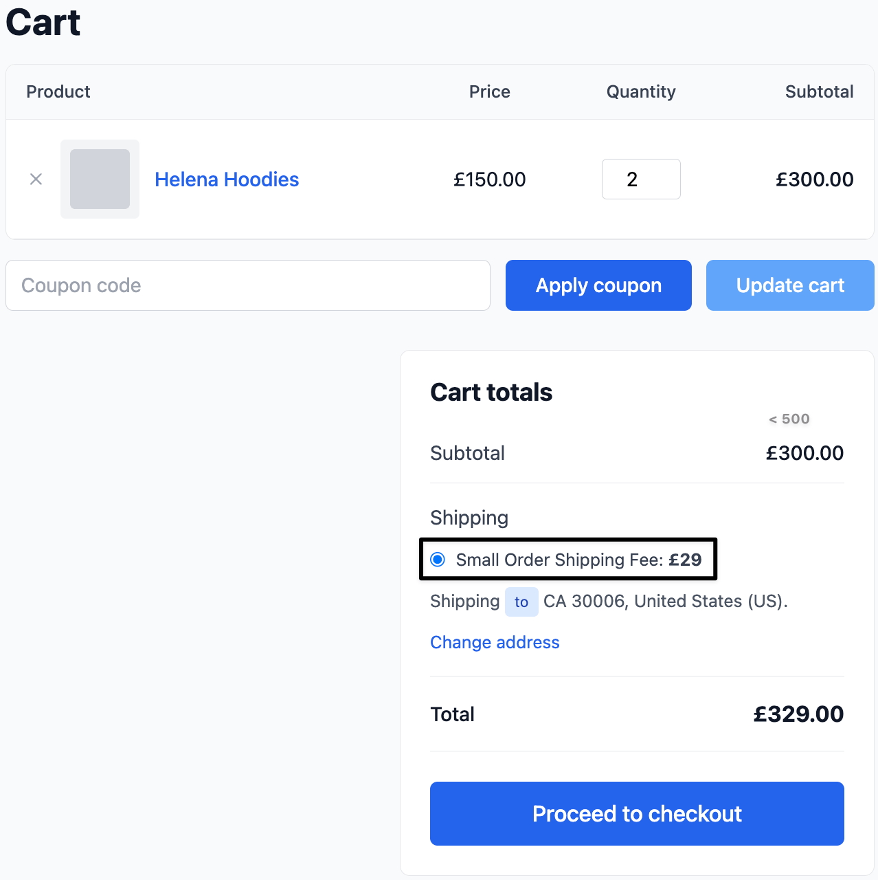 Small order fees for small orders