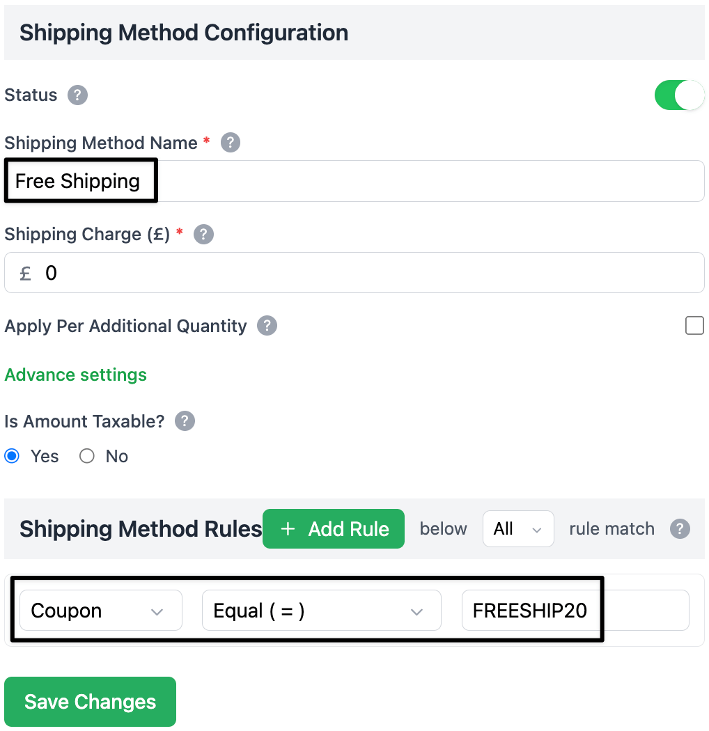 Free shipping on coupon code