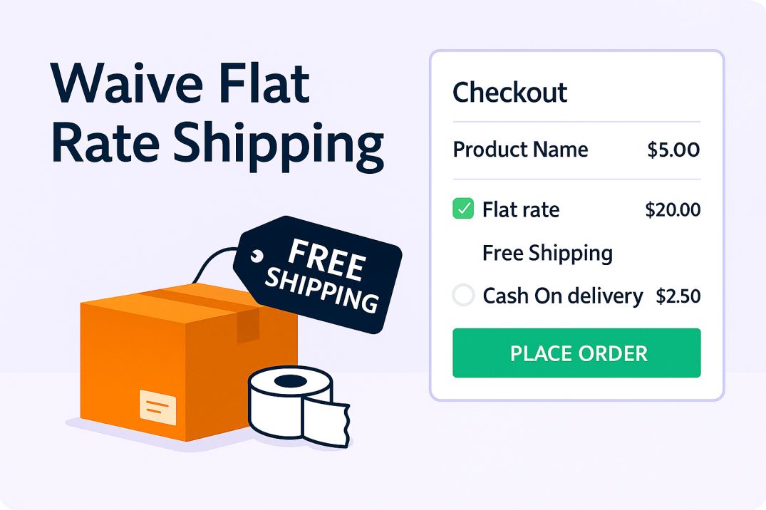 Waive flat rate shipping on coupon code