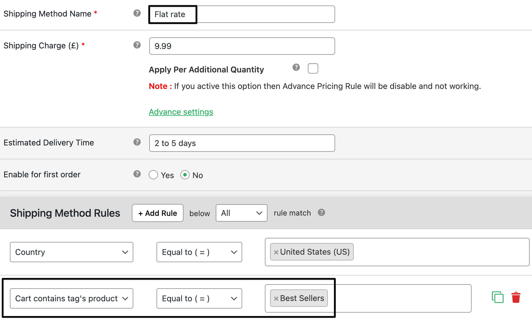Add tag based condition