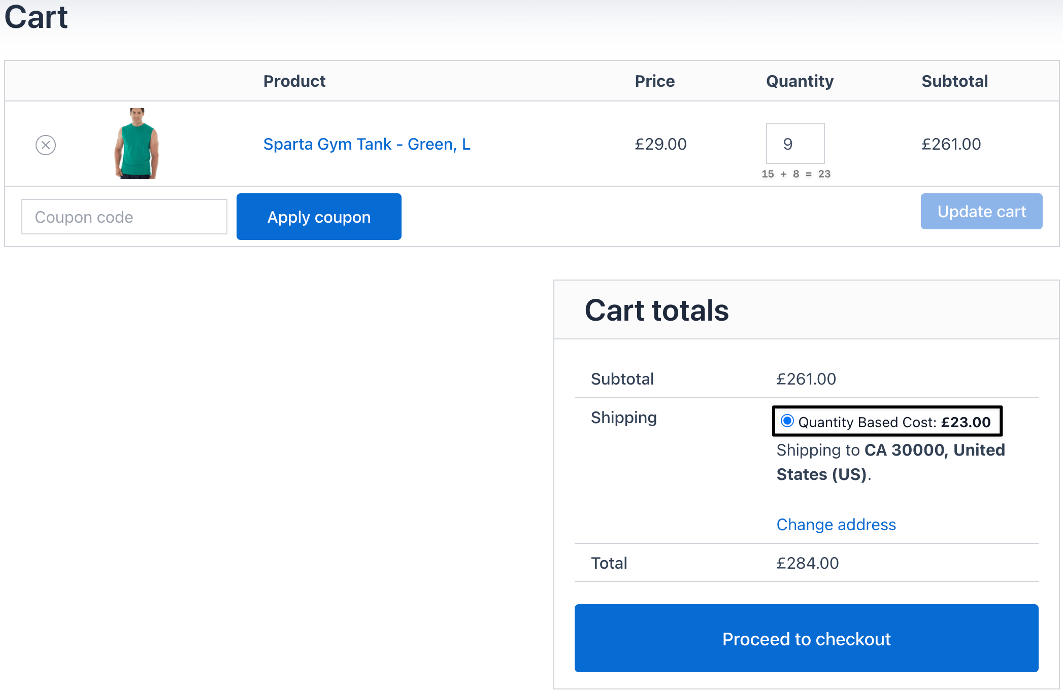 Per quantity based shipping on checkout page