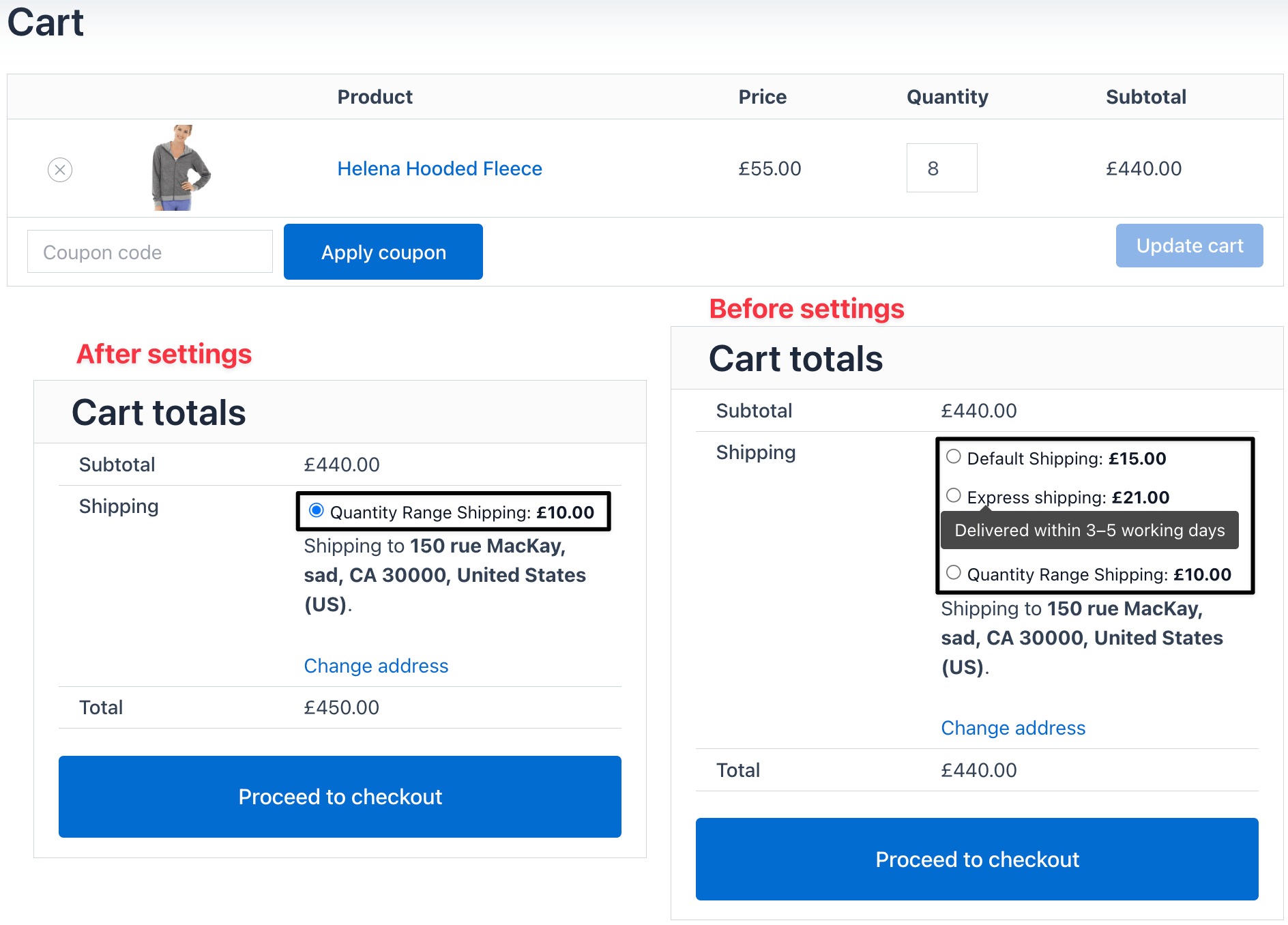 lowest shipping method checkout