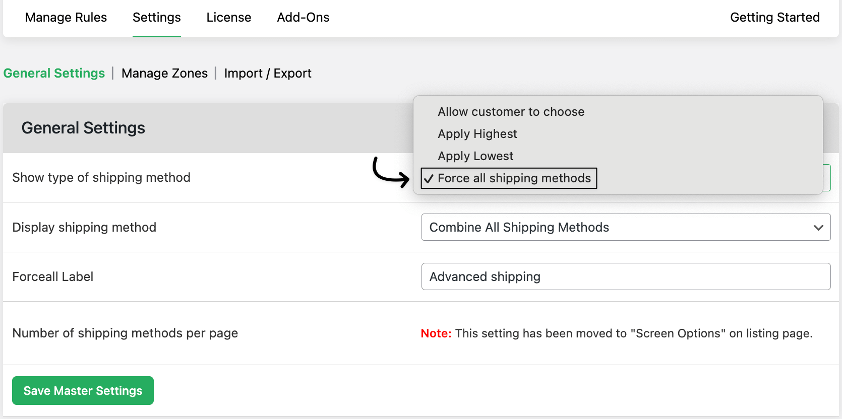 combine shipping settings