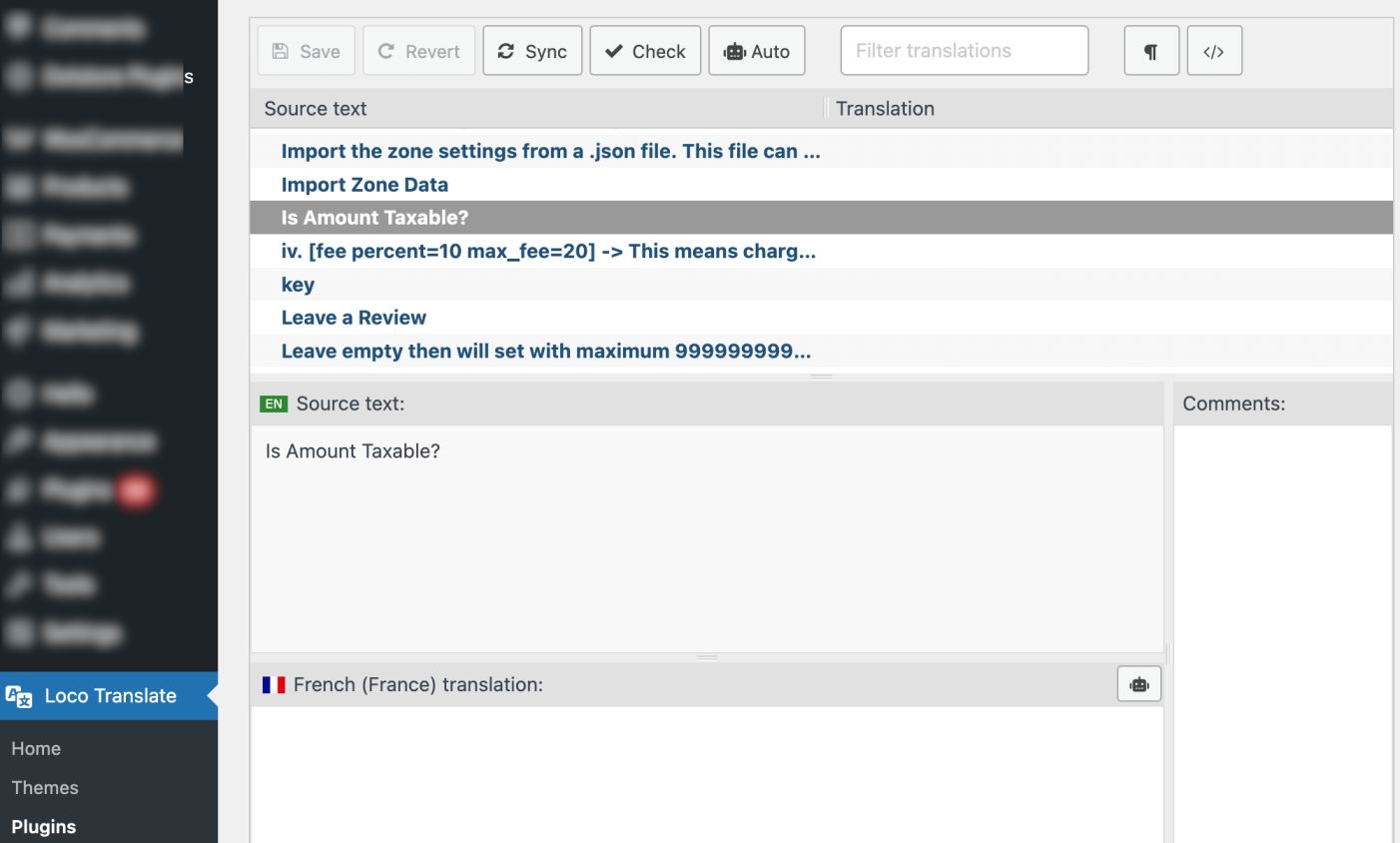 is taxable translate string