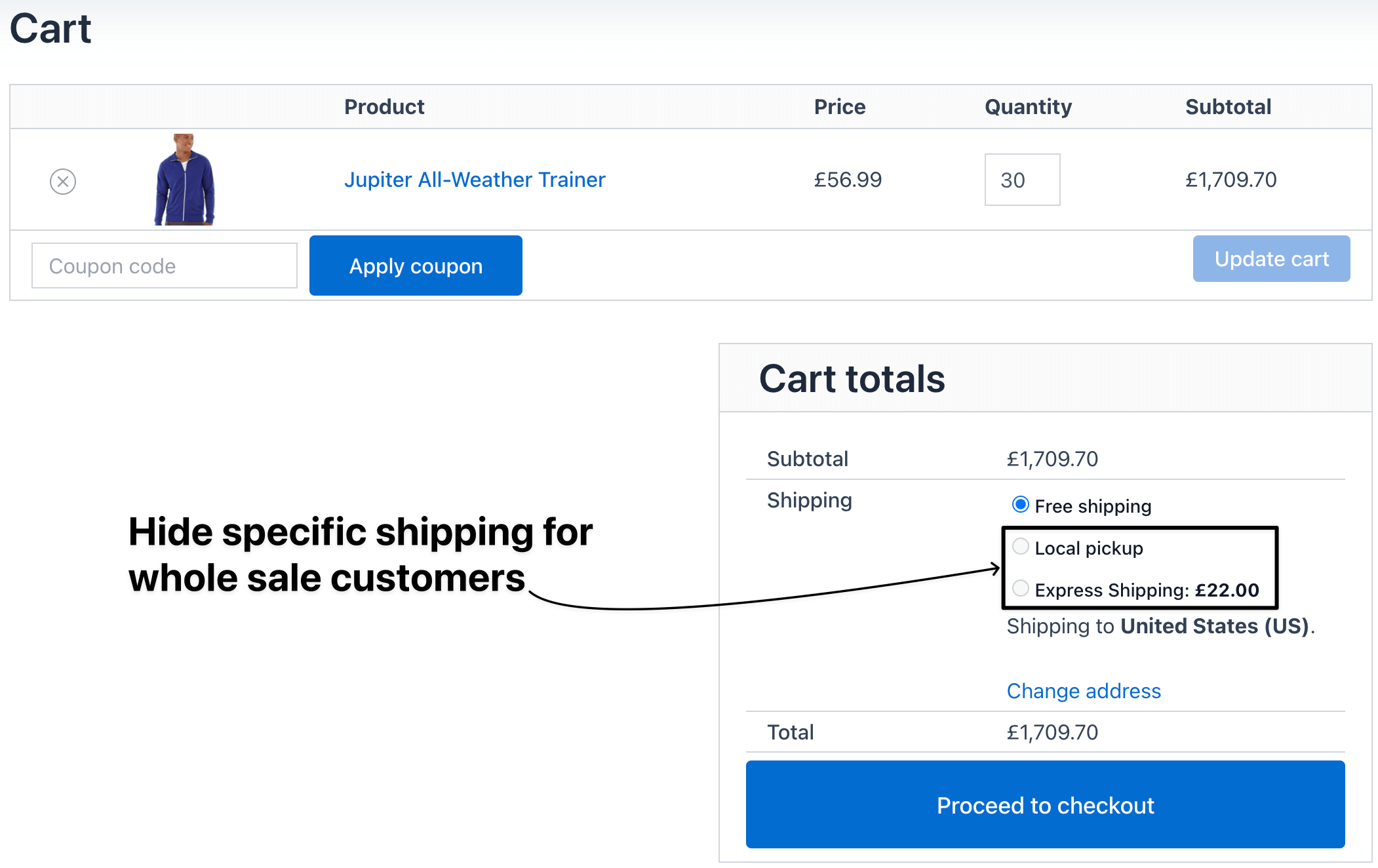 hide shipping for role on checkout