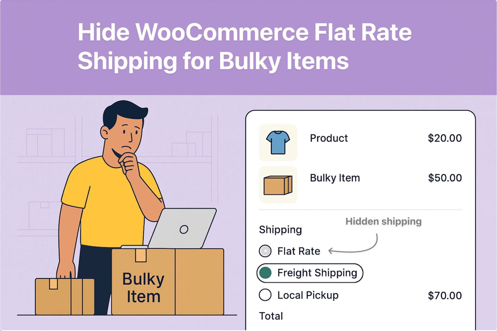 Hide flat rate shipping for bulky items