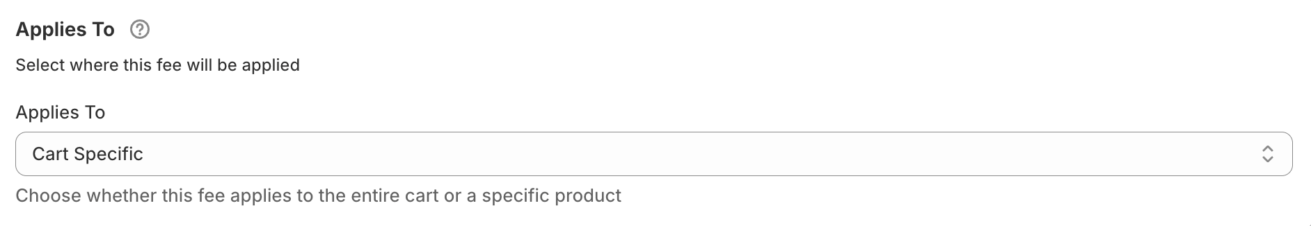 Apply to cart or product specific setting