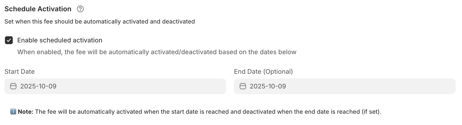 Activation date