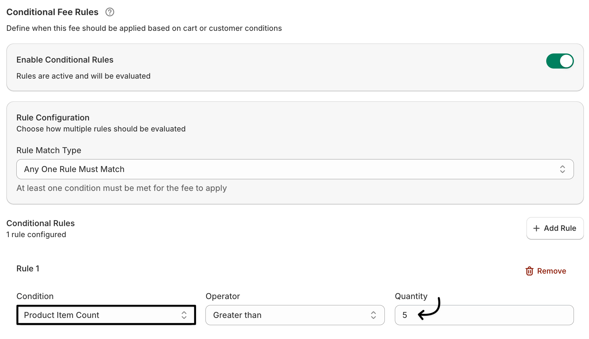 Product item rules