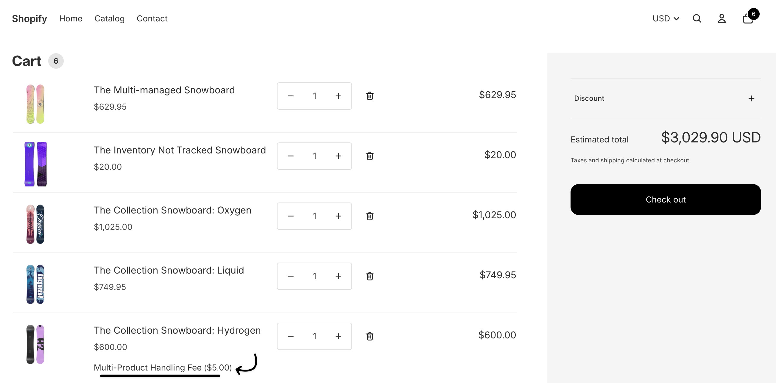 Multiple item on checkout