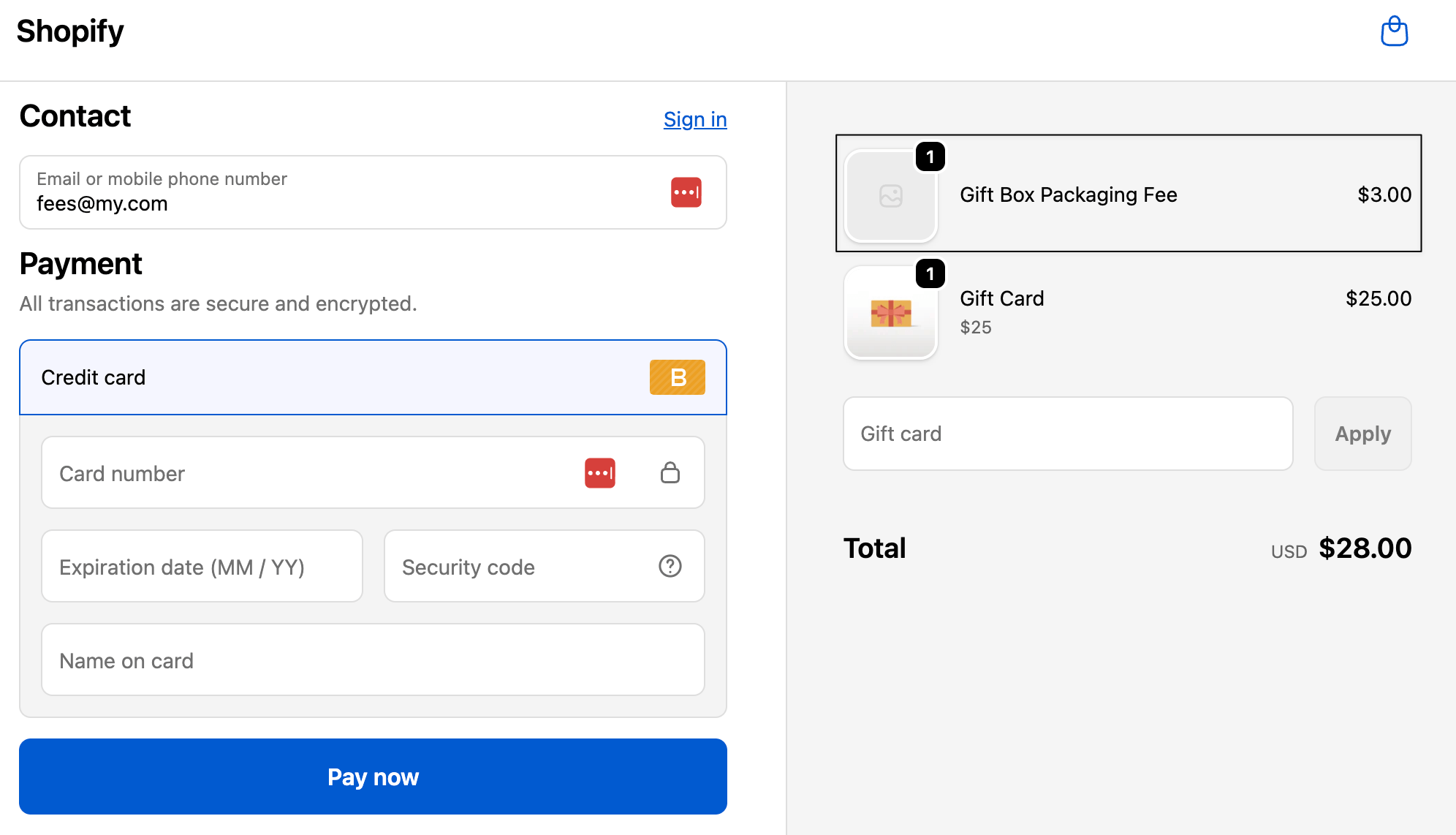 product specific fee