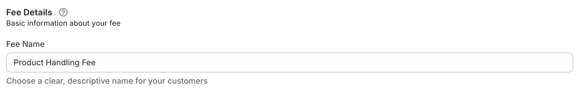 Handling fee title