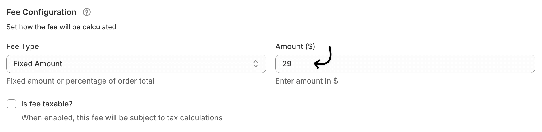 Add handling fee cost